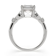 Nadia Emerald Cut Pave Milgrain Engagement Ring Setting - Nivetta